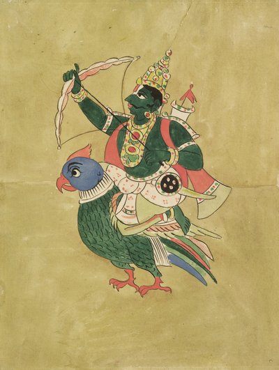 Kama, rakkauden jumala, 1700-1800-luku tekijältä Indian School