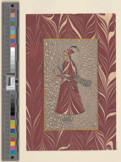 Lady Carrying a Peacock, Bijapur, n. 1660 tekijältä Indian School