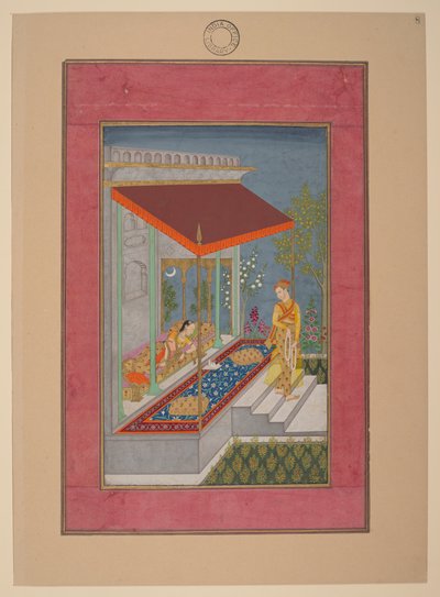 Lalita Ragini, Intia, Hyderabad, noin 1760; Johnsonin albumi 37, nro 8 (muste, värit ja kulta paperille). tekijältä Indian School