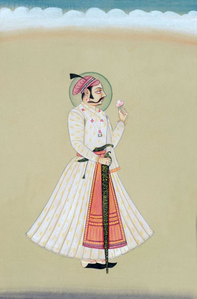 Maharana Amar Singh Udaipurin miniatyyrimaalaus tekijältä Indian School