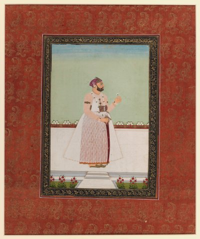 Munir al-Mulk Bahadur, 1875-1900 (läpinäkymätön wc ja kultaa paperilla) tekijältä Indian School
