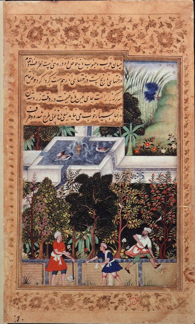 Tai 3714 The Gardens of Fidelity (Bagh-i Vafa) sijoitetaan Kabuliin vuonna 1504, kuvitettu Vaqi