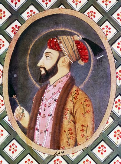 Muotokuva Mughal-keisari Aurangzebista, joka tunnetaan nimellä Alamgir I (1618-1707), Intian hallitsija vuosina 1658-1717 tekijältä Indian School
