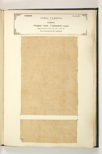 Punjum Cloth, Vizagapatam, Madras, kokoelmasta The Collection of the Textile Manufacturers of Indian, kirjoittanut John Forbes Watson, julkaistu vuonna 1866 tekijältä Indian School