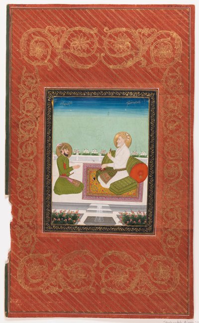 Shahzadeh Azam ja Shahzadeh Bidarbakht, 1875-1900 (läpinäkymätön wc ja kulta paperilla) tekijältä Indian School