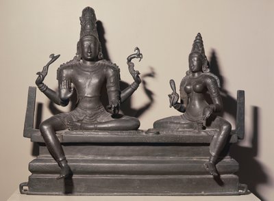 Shiva ja Parvati, Chola-dynastia, n.846 (pronssi) tekijältä Indian School