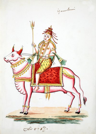 Shiva kiinnitetty härälle, Nandi (wc paperilla) tekijältä Indian School