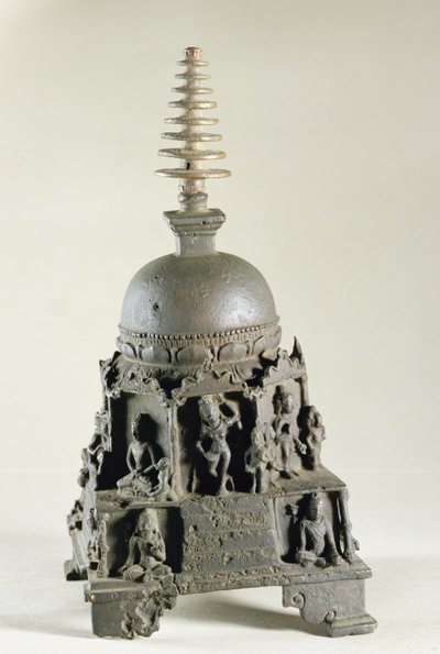Stupa, Pala, Nalanda, Bihar (pronssi) tekijältä Indian School