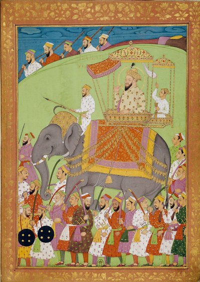 Sultan Babes norsulla. Intiaani- ja persialaisia miniatyyrejä Niccolo Manuccin (1638-1717) "Intian historiassa Tamertantesta Orangreybiin". B.N., Pariisi. tekijältä Indian School