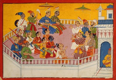 Häävieraat kokoontuvat, n.1700 (läpinäkymätön wc paperilla) tekijältä Indian School