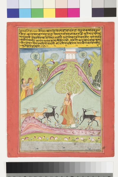 Todi Ragini, n. 1700 (läpinäkymätön wc ja kultaa paperilla) tekijältä Indian School