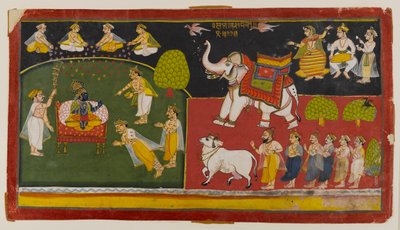 Tuntematon kohtaus, Aurangabad, n. 1725 (wc paperilla) tekijältä Indian School
