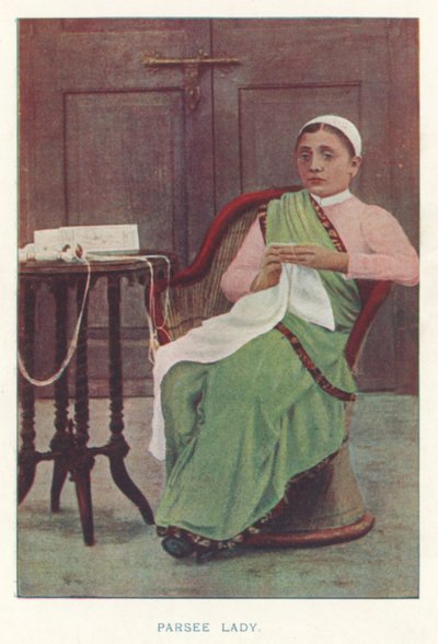 Intiaanit: Parsee Lady (värillinen kuva) tekijältä Indian photographer