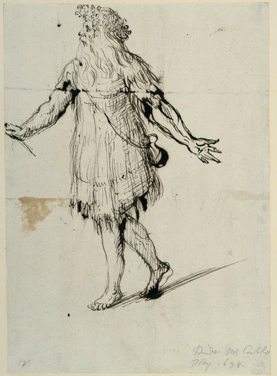 Druidi, n. 1638 (kynä ja muste paperille) tekijältä Inigo Jones