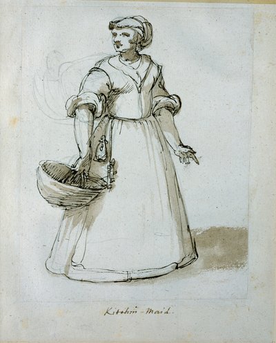 Keittiön palvelija (kynä ja muste paperille) tekijältä Inigo Jones