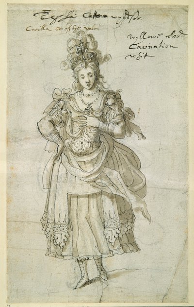 Camilla, n. 1609 (kynä ja muste paperille) tekijältä Inigo Jones