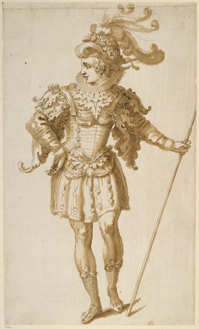 Saattaja Yorkin herttualle (kynä ja muste paperille) tekijältä Inigo Jones