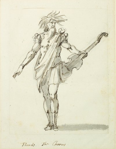 Tulvat: kuoro, n. 1631 (kynä ja muste paperille) tekijältä Inigo Jones