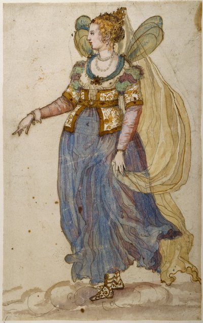 Lady naamio (akvarelli paperille) tekijältä Inigo Jones