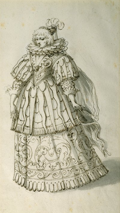 Masquer, n. 1638 (kynä ja muste paperille) tekijältä Inigo Jones