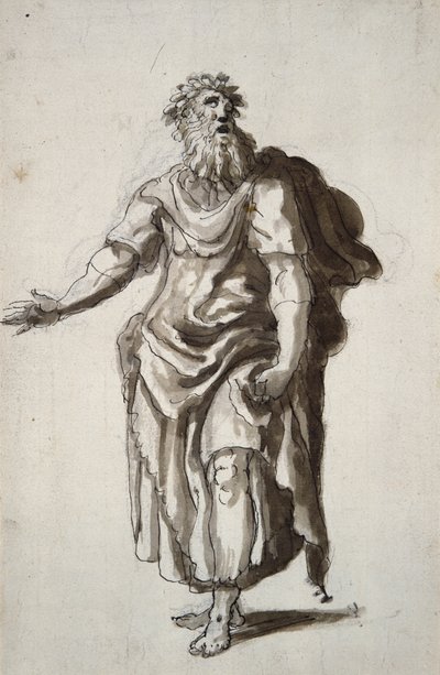 Merlin, n. 1610 (kynä ja muste paperille) tekijältä Inigo Jones
