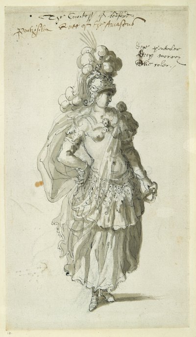 Penthesilea, n. 1609 (kynä ja muste paperille) tekijältä Inigo Jones