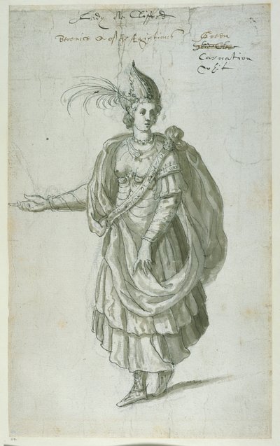 Egyptin kuningatar Berenice (kynä ja muste paperille) tekijältä Inigo Jones