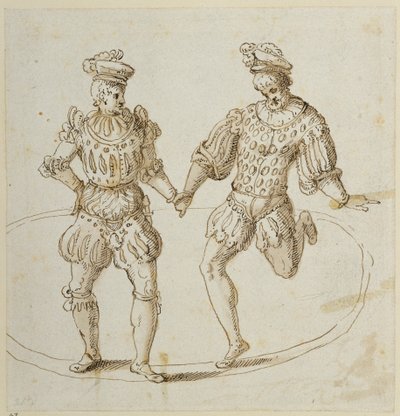 Walesin tanssijat (kynä ja muste paperille) tekijältä Inigo Jones