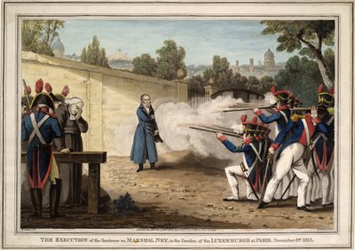 Marsalkka Michel Neyn teloitus lähellä Luxemburgin puutarhaa 7. joulukuuta 1815 1816 tekijältä Innocent Louis Goubaud