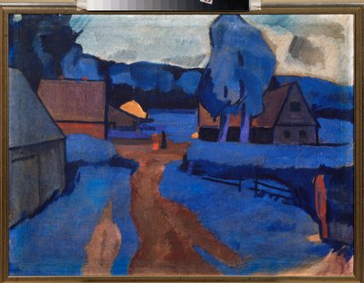 Sininen maisema - Iosiph (Iosif) Solomonovich Shkolnik (1883-1926), öljy kankaalle, noin 1910 - Venäjän taide, 1900-luku, avantgarde - Yksityinen kokoelma tekijältä Iosiph Solomonovich Shkolnik
