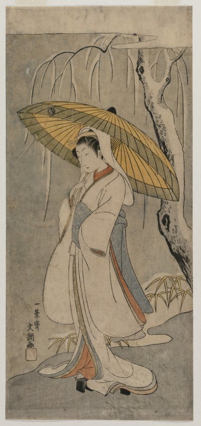 Segawa Kikunojo II as the Heron Maiden from the series Ichimura Theater, 1770. tekijältä Ippitsusai Bunchō