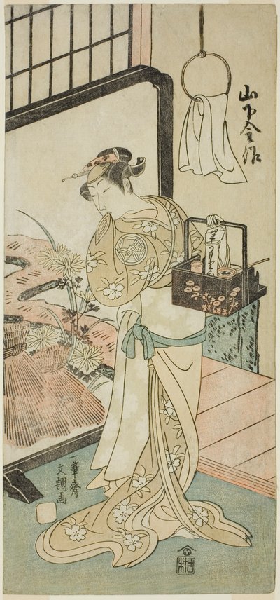 Tea Ac ja r Yamashita Kinsaku Good As Ome, ystävällinen vaimo, jäsen Te Pay To Nue Forest One Night Target, Performance To Nakamura Te E Venth Gate, 1770 tekijältä Ippitsusai Bunchō