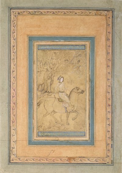 Ratsumies maisemassa, 1600-luvun puoliväli. tekijältä Iranian Master