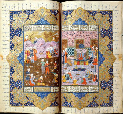 Shah Luhrasps Ascension to the Throne Käsikirjoitusvalo Ferdowsin eeposesta Shahname tekijältä Iranian Master