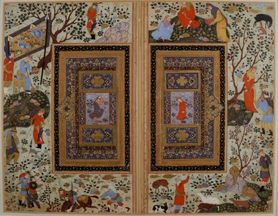 Kaksoissivu. Iran, Isfahan, 1600-luvun alku. tekijältä Iranian master.