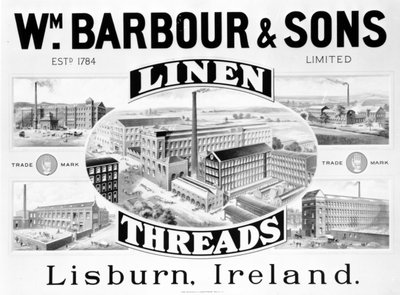 Mainos Wm. Barbour und Sons (litho) tekijältä Irish School