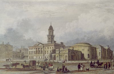 Rotunda Hospital, Dublin (värilitografia) tekijältä Irish School