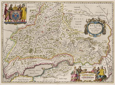 Etelä-Venäjän kartta: Pohjois- ja itäosa, 1664 tekijältä Isaac Abrahamsz. Massa