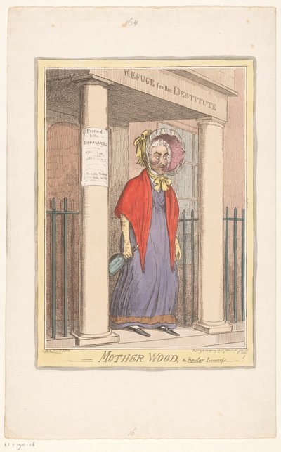 Spotprent op Sir Matthew Wood, 1820 Mother Wood, suosittu hankkija-! (otsikko esineessä) tekijältä Isaac Cruikshank