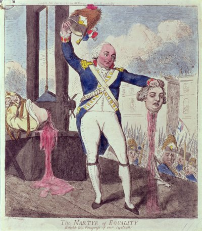 Tasa-arvon marttyyri: Katso järjestelmämme edistymistä, pub. kirjoittanut S.W. Fores, 1793 tekijältä Isaac Cruikshank