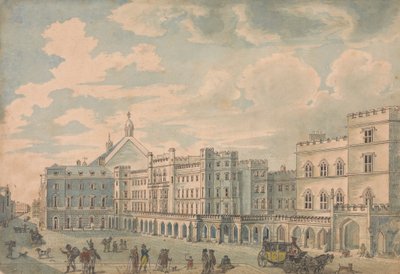 Näkymä Houses of Lords and Commonsille Old Palace Yardista tekijältä Isaac Cruikshank