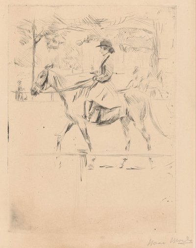 Nainen hevosen selässä tekijältä Isaac Israels (signed by artist)