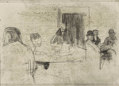 Miehet pöydissä, mahdollisesti kahvilassa tekijältä Isaac Israels