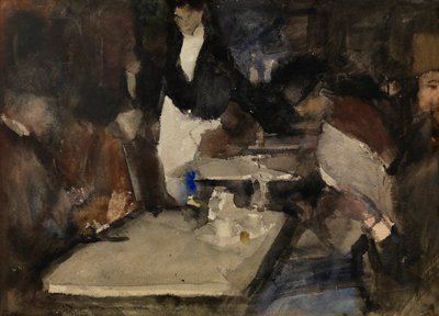 Ravintola Mille Colonnes (akvarelli paperille) tekijältä Isaac Israels