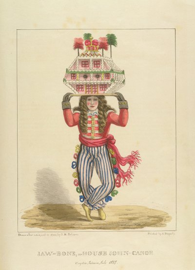 Jaw-Bone tai House John-Canoe, levy 3 julkaisusta "Sketches of Character...", 1838 tekijältä Isaac Mendes Belisario