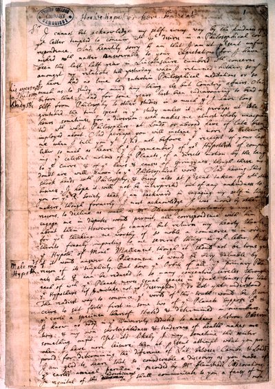 Isaac Newtonin kirje, 28. marraskuuta 1679 tekijältä Isaac Newton