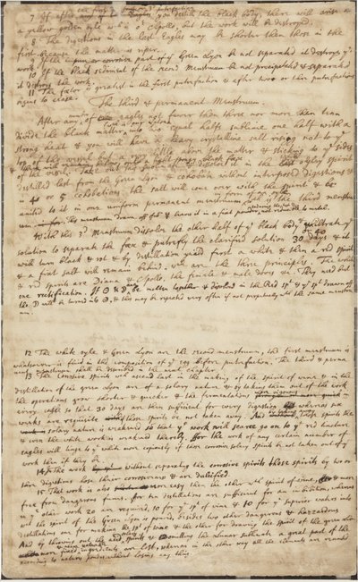 Vihreän Lyonin metsästys, verso, n. 1700 tekijältä Isaac Newton