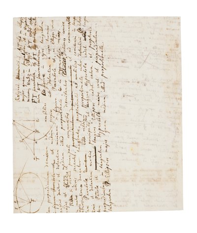 Kaksi sivua revisioita Principia Mathematicaan tekijältä Isaac Newton