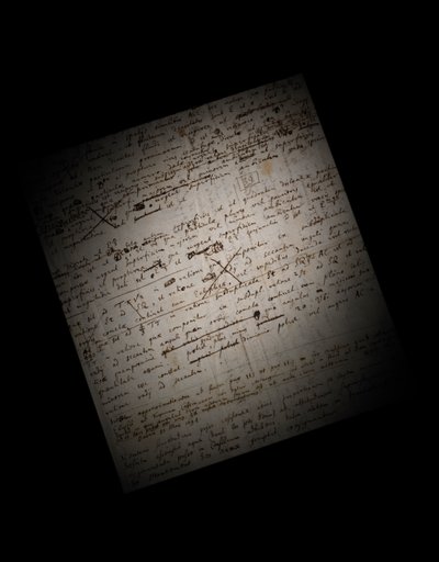 Kaksi sivua revisioita Principia Mathematicaan tekijältä Isaac Newton