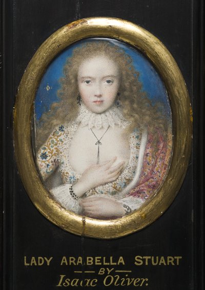 Lady Arabella Stuart (akvarelli pergamentille) tekijältä Isaac Oliver